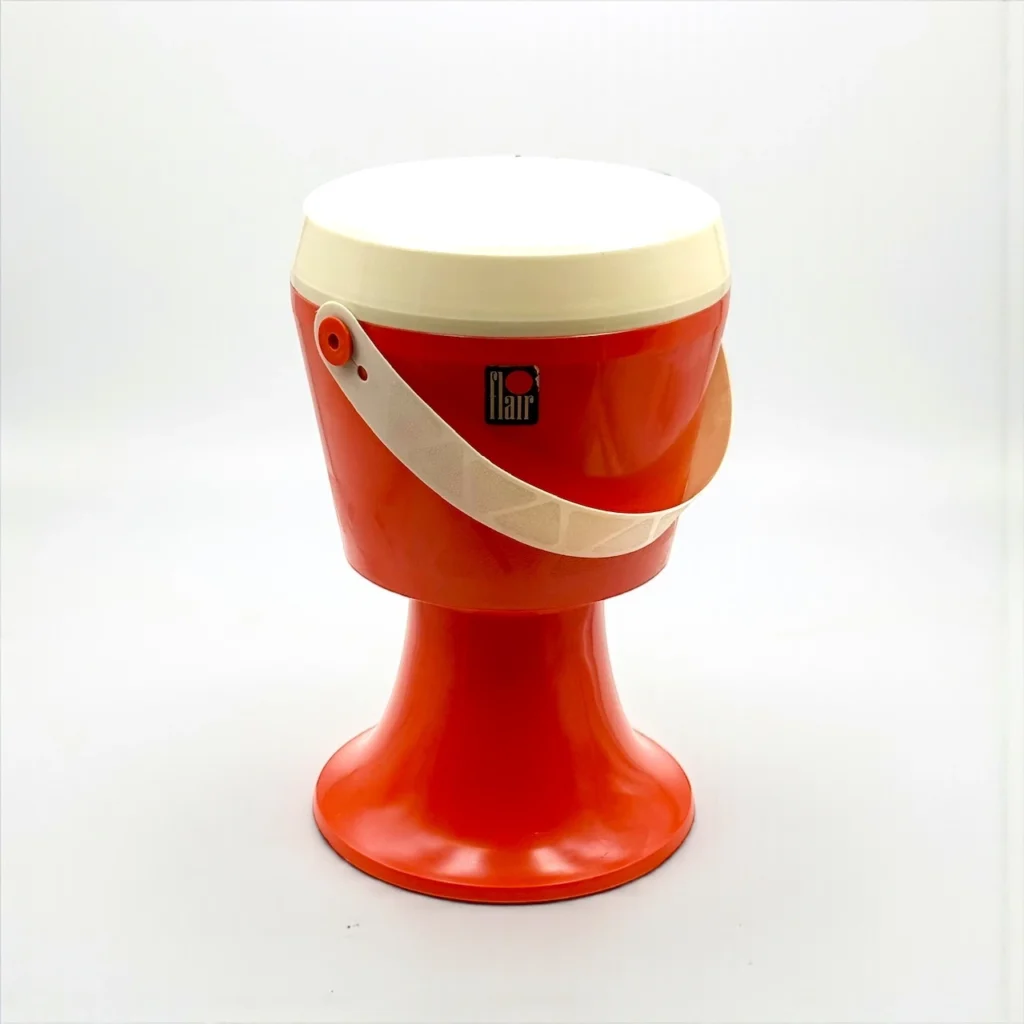 orange 70s stool flair netherlands plastic hidden storage compartment