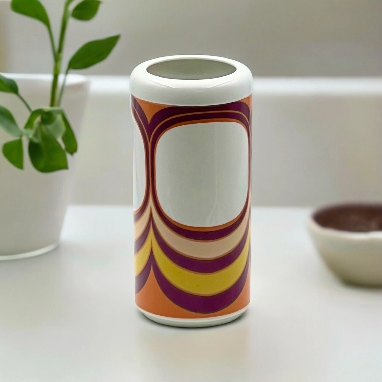 Beautiful Space Age Krautheim Porcelain Vase 60s Vibrant Design - Image 8