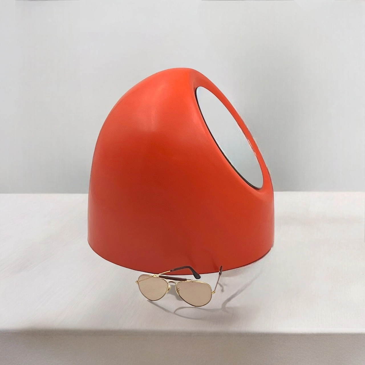 Vintage Lipstick Table Mirror by Cassina - Iconic Orange Egg Shape - Image 5