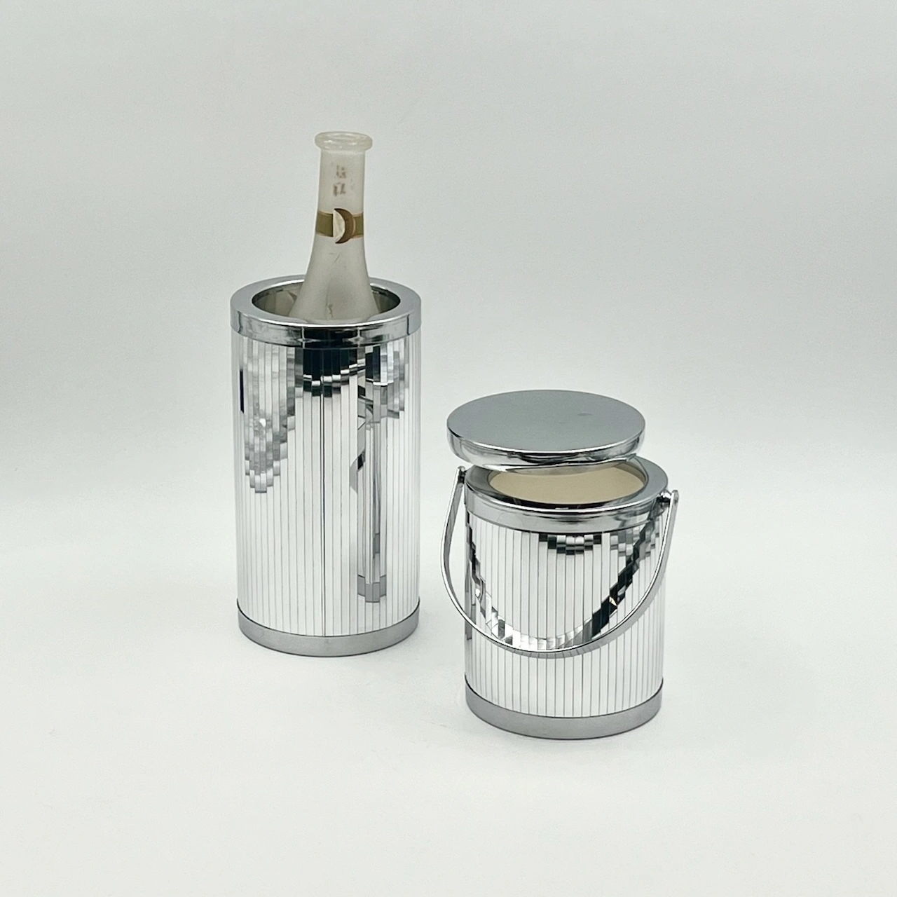 Retro 70s Bar - Iconic Chrome Ice Bucket and Glacette Set - Image 2