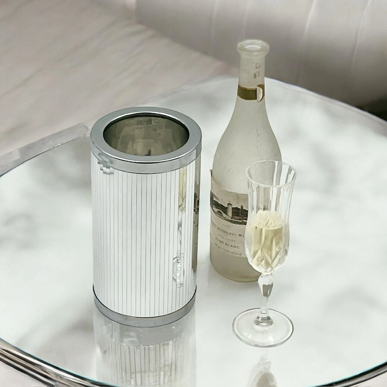 Retro 70s Bar - Iconic Chrome Ice Bucket and Glacette Set - Image 8