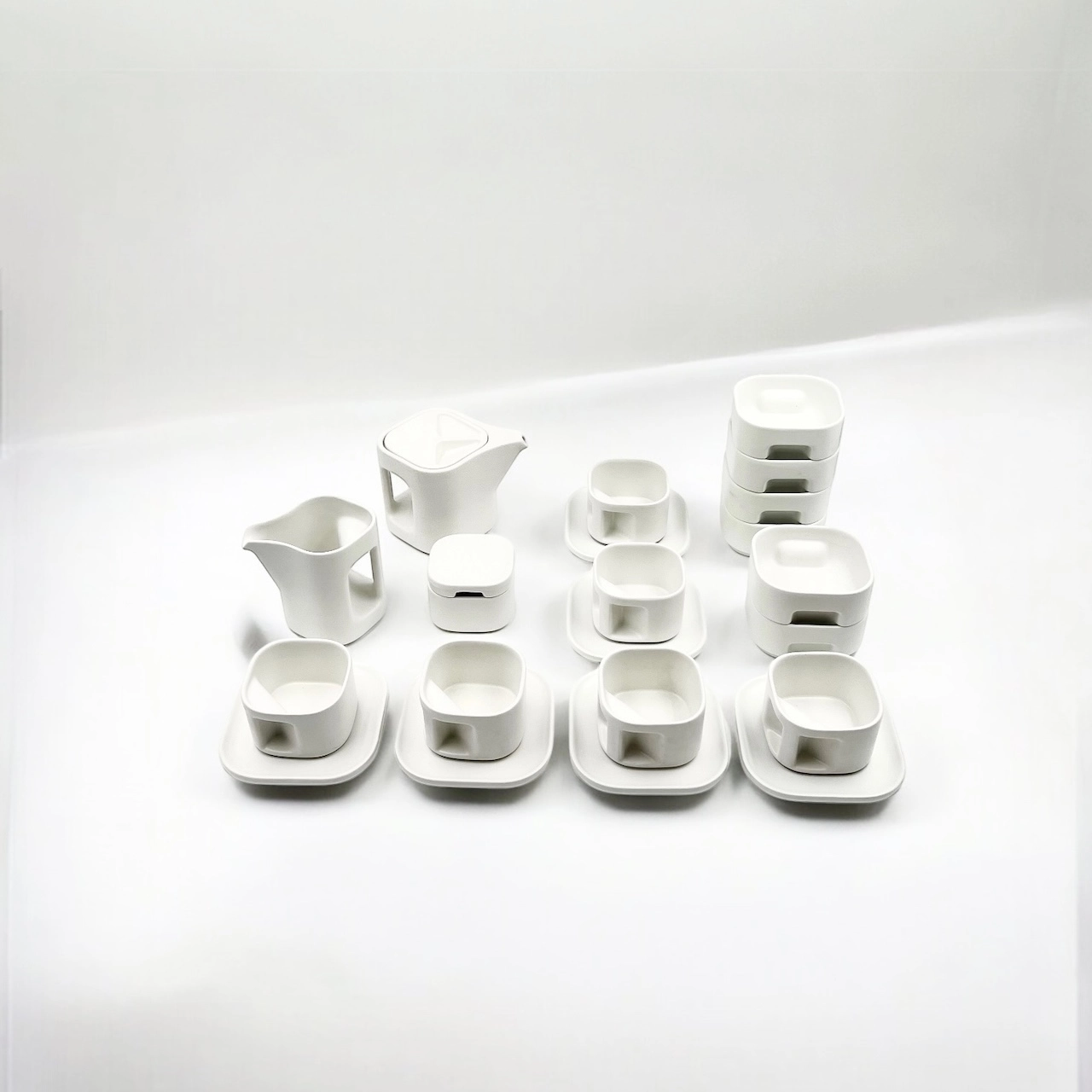 70s Ceramic Coffee Set Arnolfo Di Cambio - Iconic Makio Hasuike Design