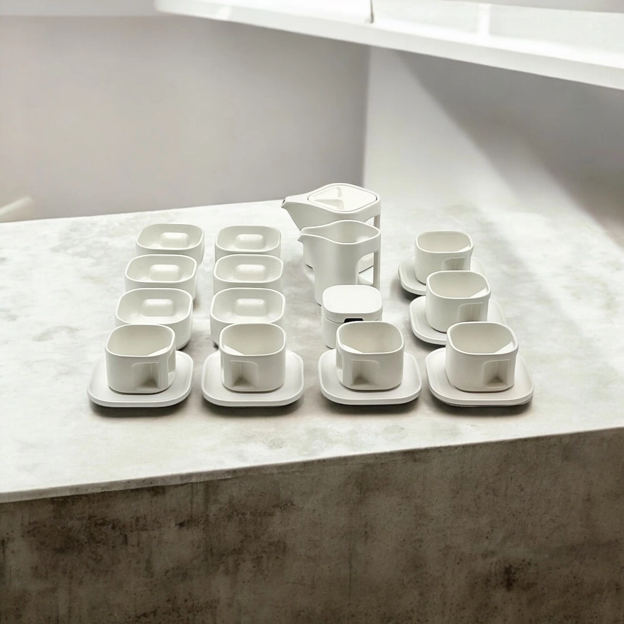 70s Ceramic Coffee Set Arnolfo Di Cambio - Iconic Makio Hasuike Design - Image 4