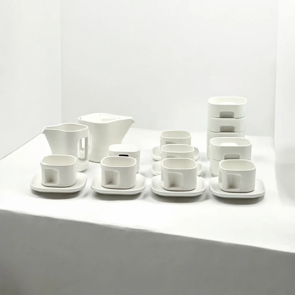 70s Ceramic Coffee Set Arnolfo Di Cambio - Iconic Makio Hasuike Design - Image 13