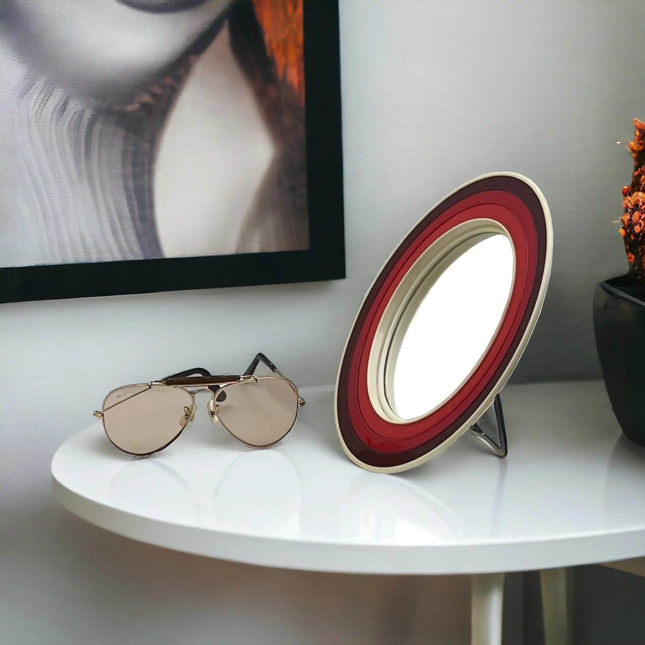 Vintage 70s Table Mirror - Space Age Decor with Bold Retro Colors - Image 9