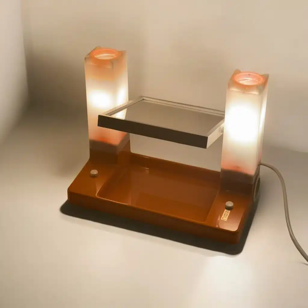 Gorgeous 70s Vanity Mirror with Lights – Orange Retro Style - Image 3