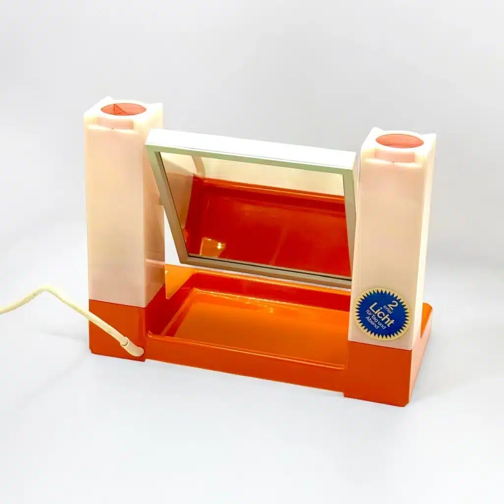 Gorgeous 70s Vanity Mirror with Lights – Orange Retro Style - Image 10