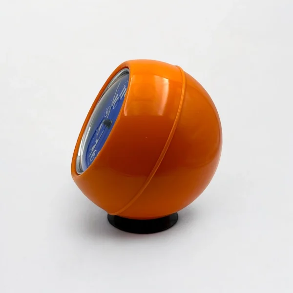 Iconic 70s Space Age Clock – Vibrant Orange Globe Design
