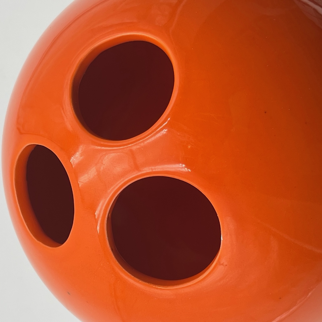 Vintage Orange Ceramic Vase Bowling Ball Enzo Bioli 60s - Image 5