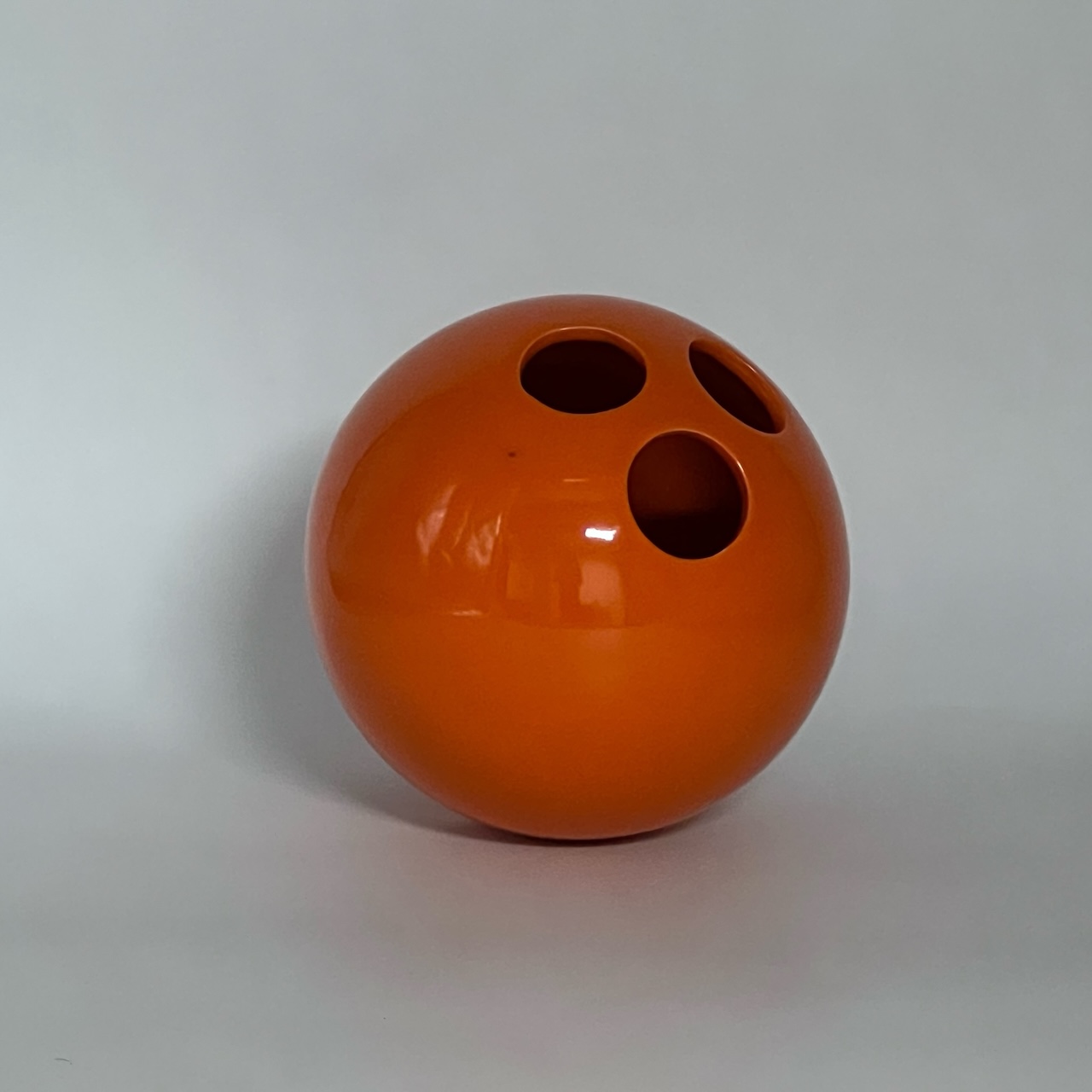 Vintage Orange Ceramic Vase Bowling Ball Enzo Bioli 60s - Image 6
