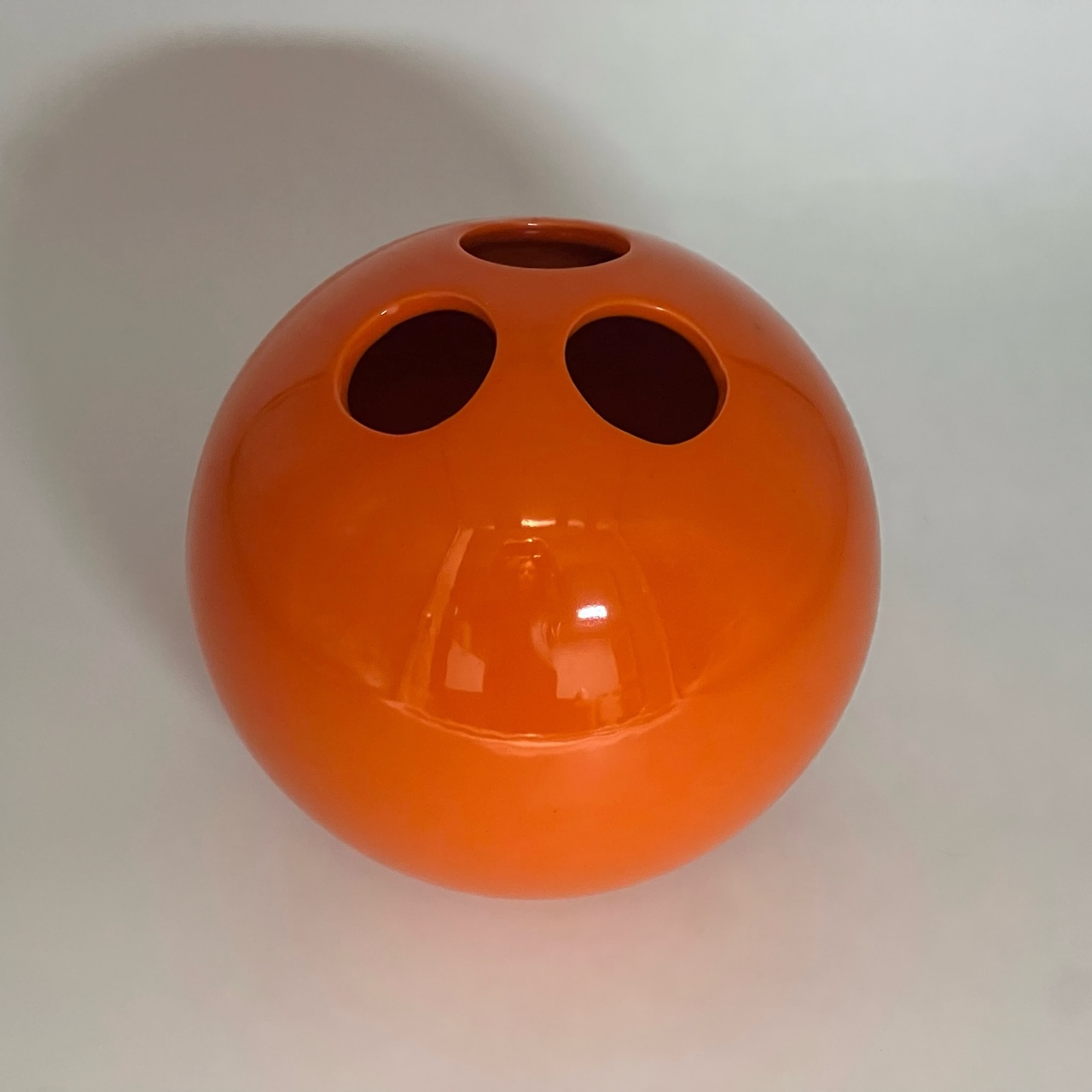 Vintage Orange Ceramic Vase Bowling Ball Enzo Bioli 60s - Image 8