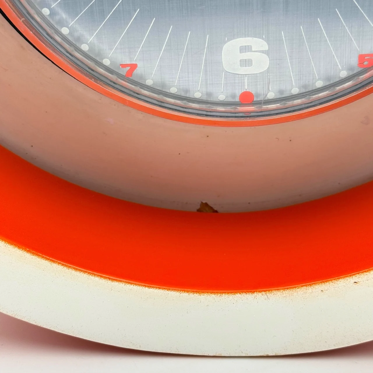 Orange Space Age Wall Clock Astra Italy 1970s - Image 8