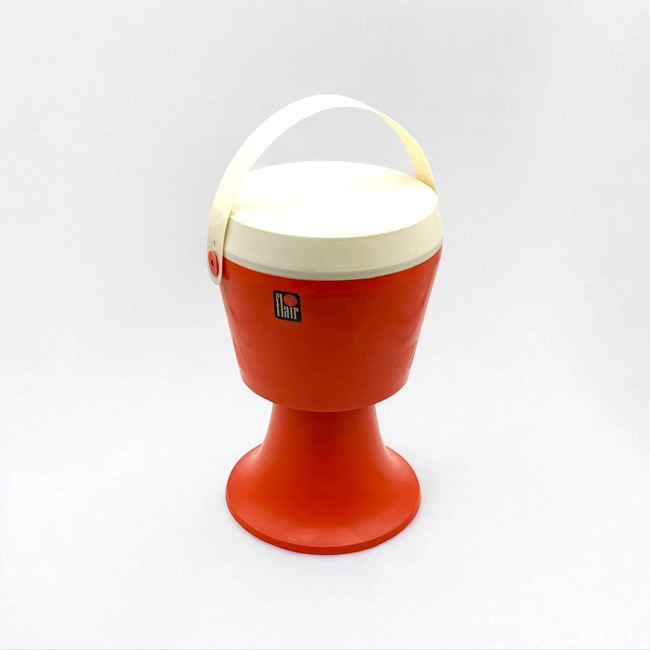 Playful Orange 70s Stool with Hidden Storage by Flair - Image 4