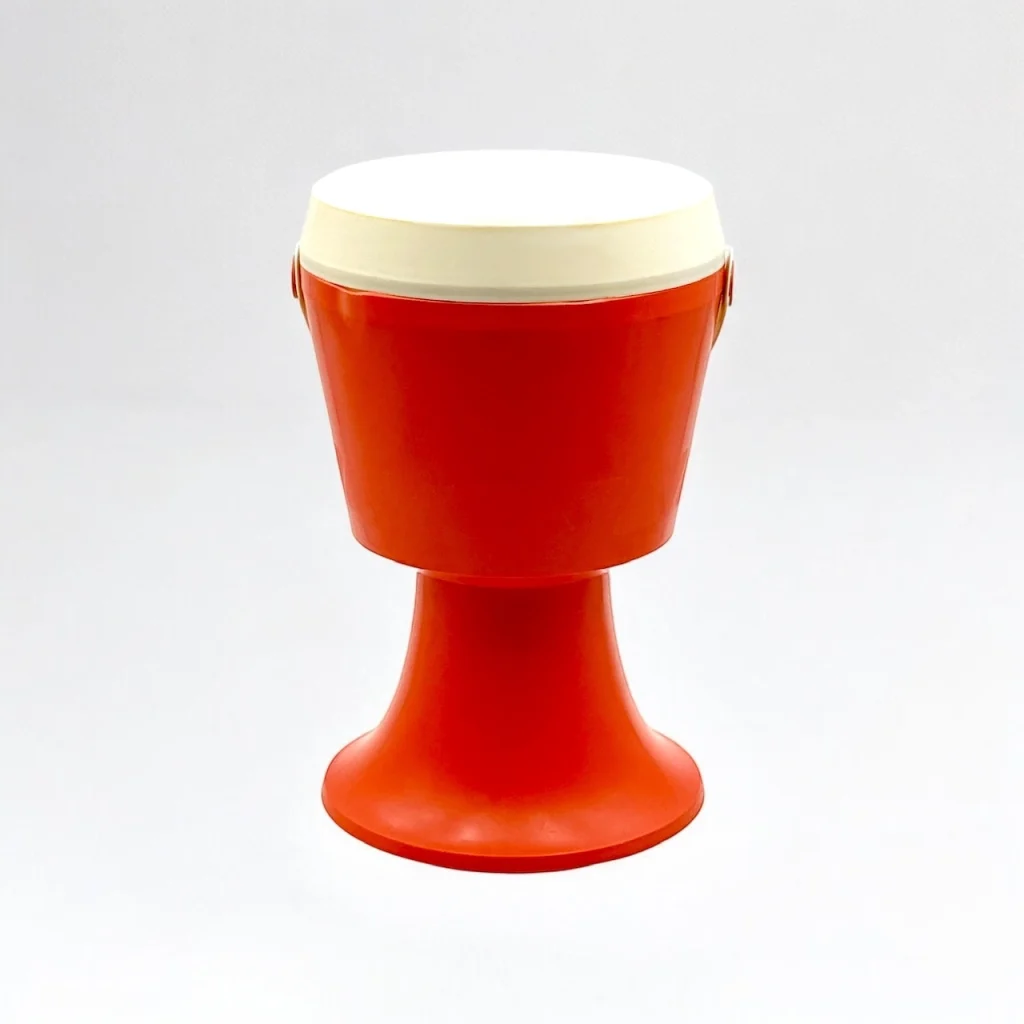Playful Orange 70s Stool with Hidden Storage by Flair - Image 9