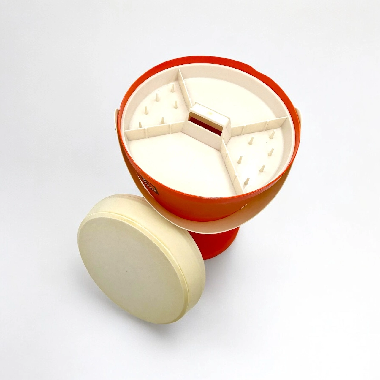 Playful Orange 70s Stool with Hidden Storage by Flair - Image 7