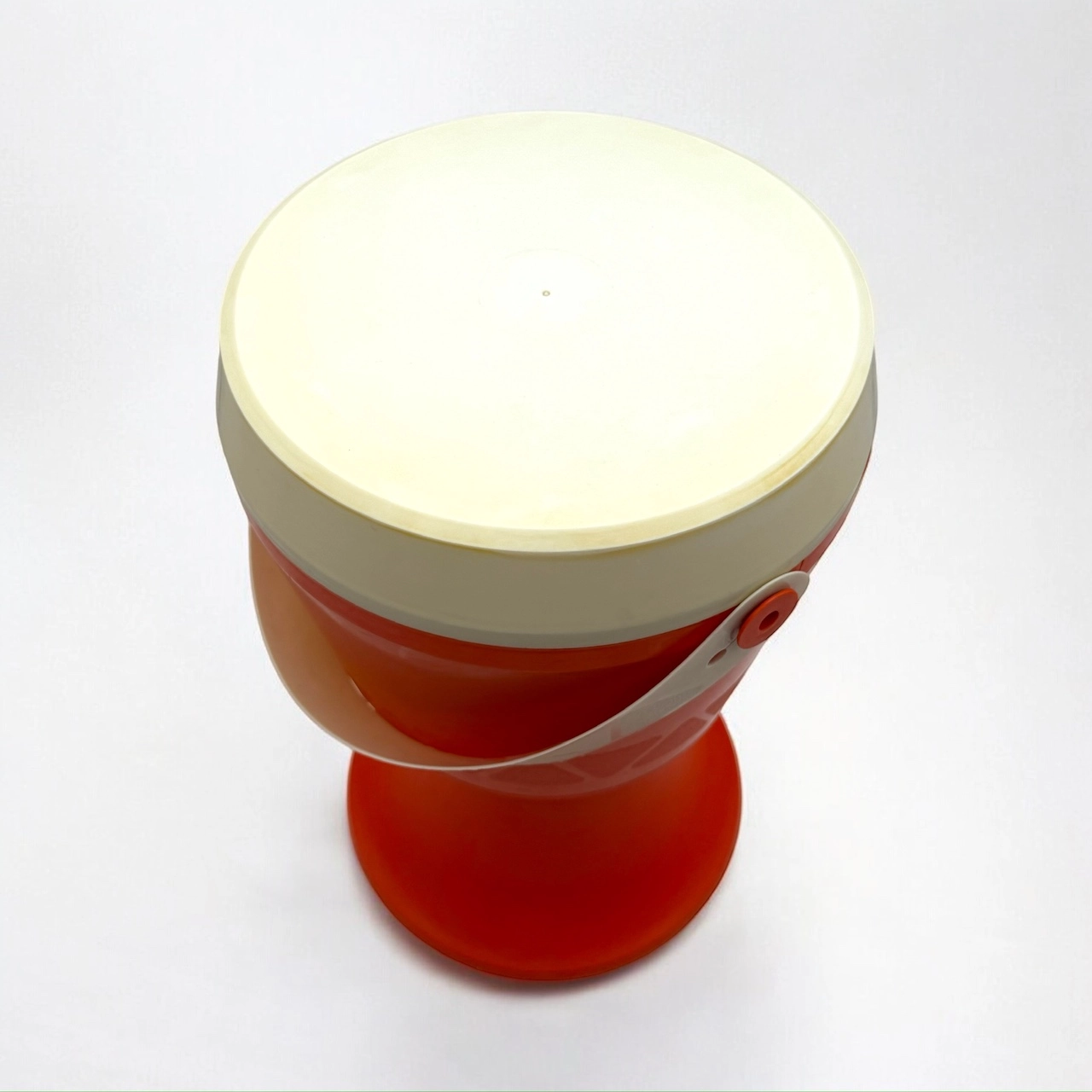 Playful Orange 70s Stool with Hidden Storage by Flair - Image 9