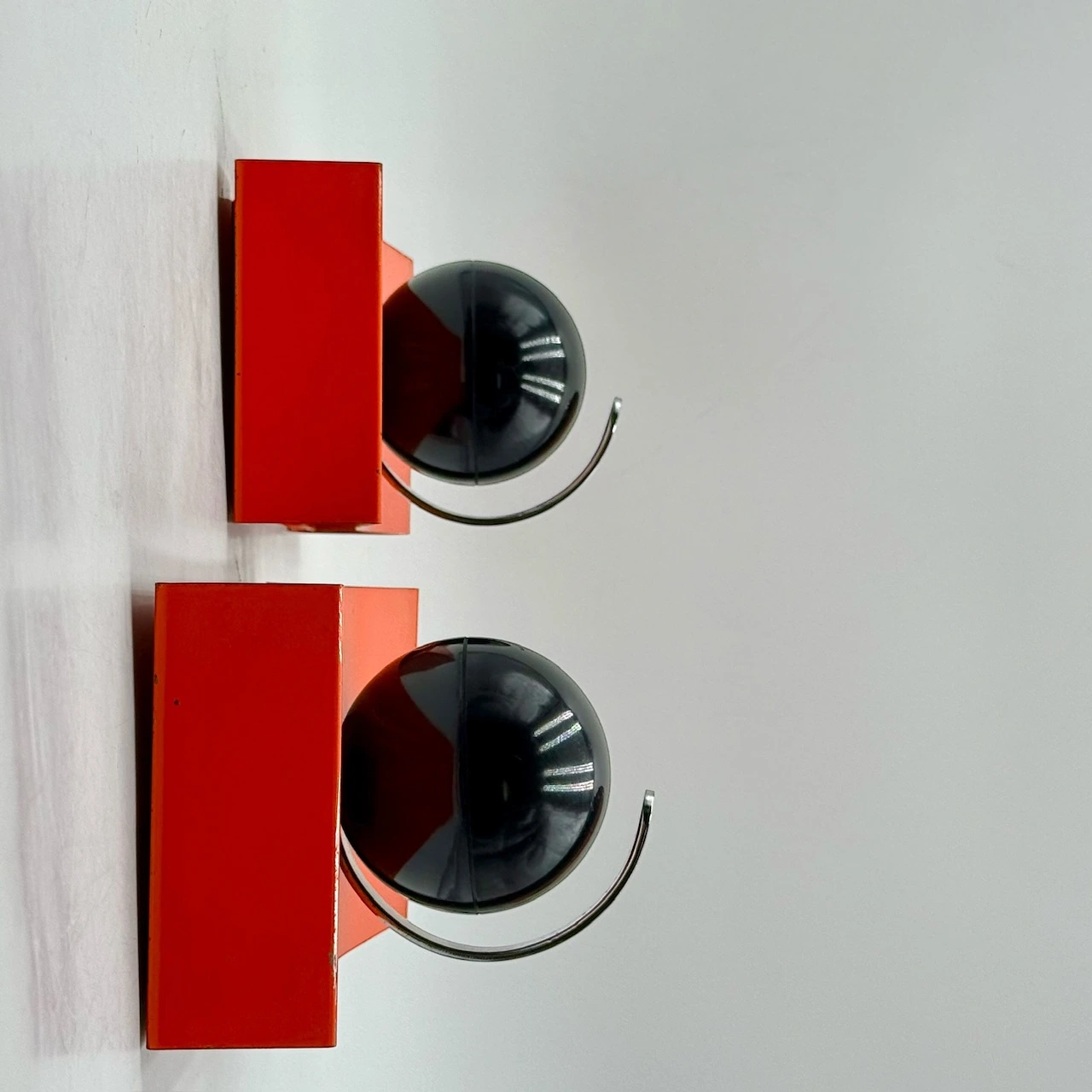 Rare 70s Space Age Coat Hooks Luci Milano Orange Hue - Image 4