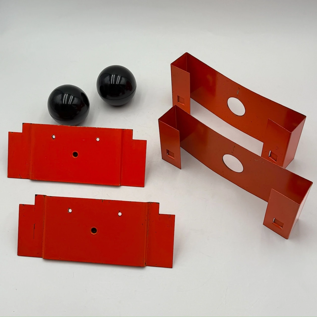 Rare 70s Space Age Coat Hooks Luci Milano Orange Hue - Image 9