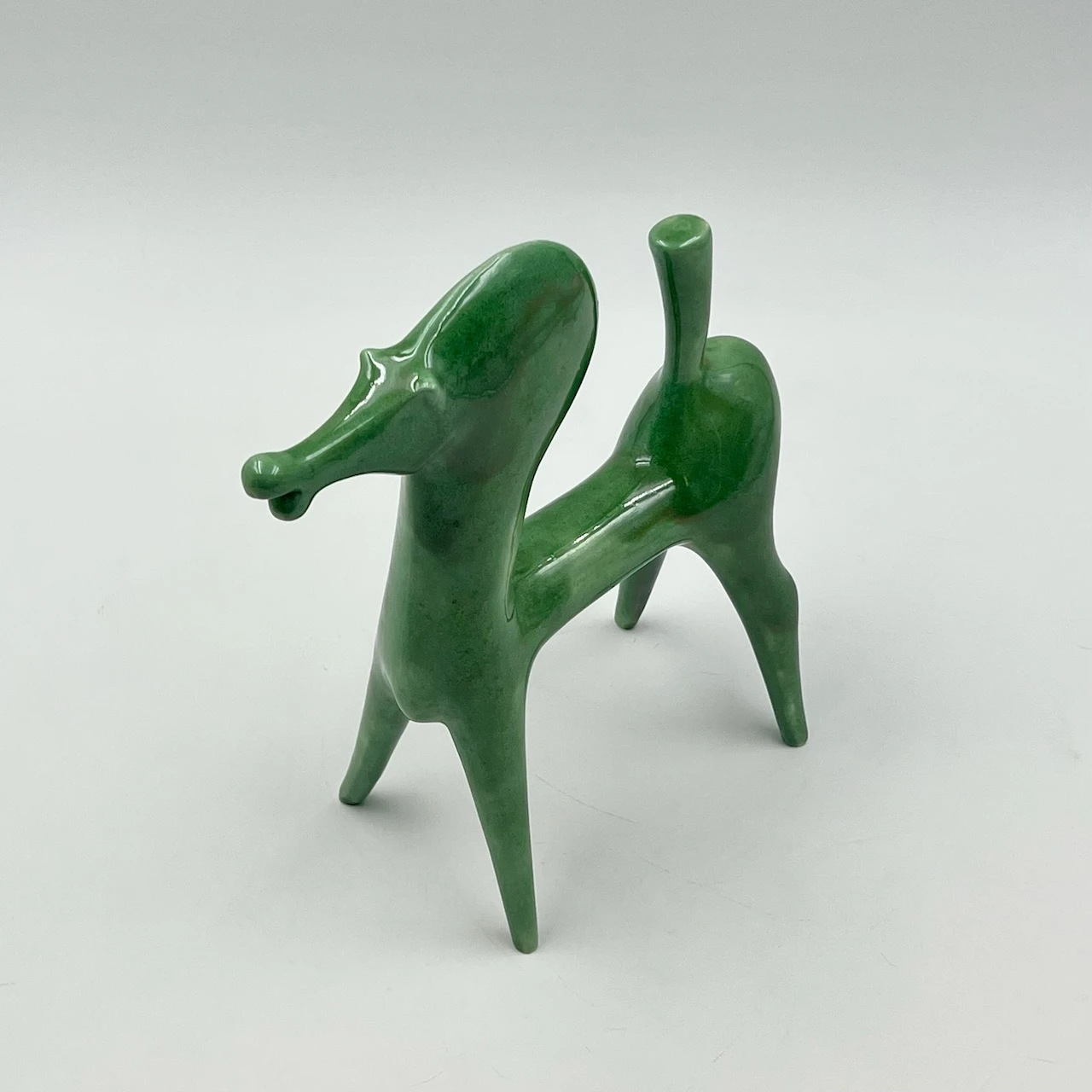 Rare 70s Roberto Rigon Green Ceramic Horse Figurine - Vintage - Image 2
