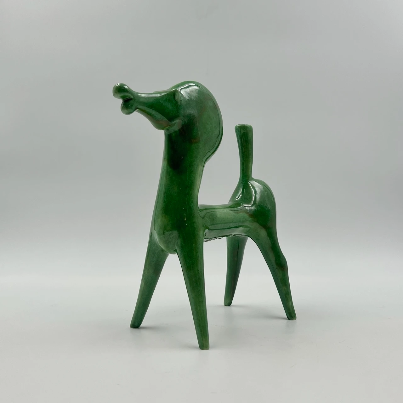 Rare 70s Roberto Rigon Green Ceramic Horse Figurine - Vintage - Image 3