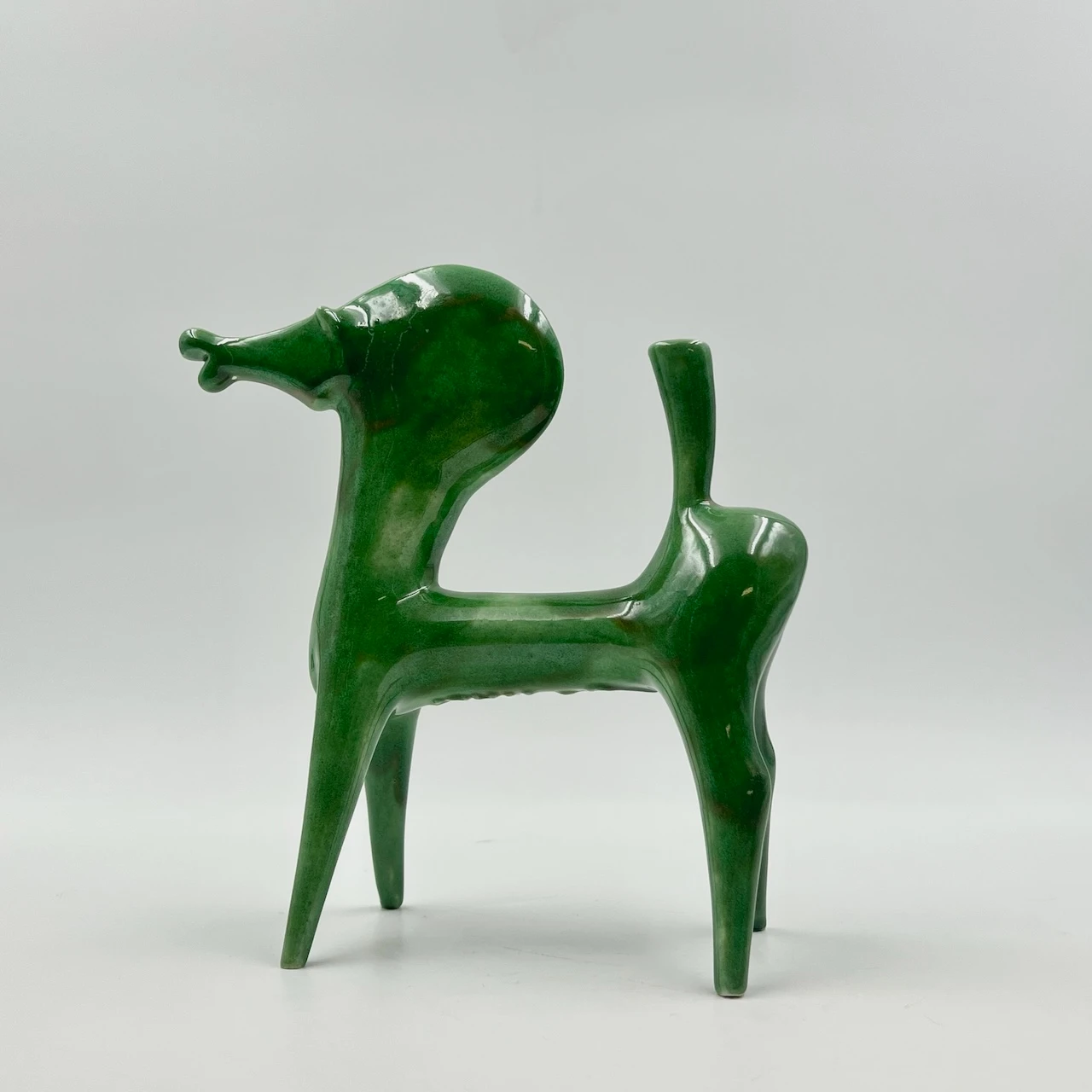 Rare 70s Roberto Rigon Green Ceramic Horse Figurine - Vintage - Image 4