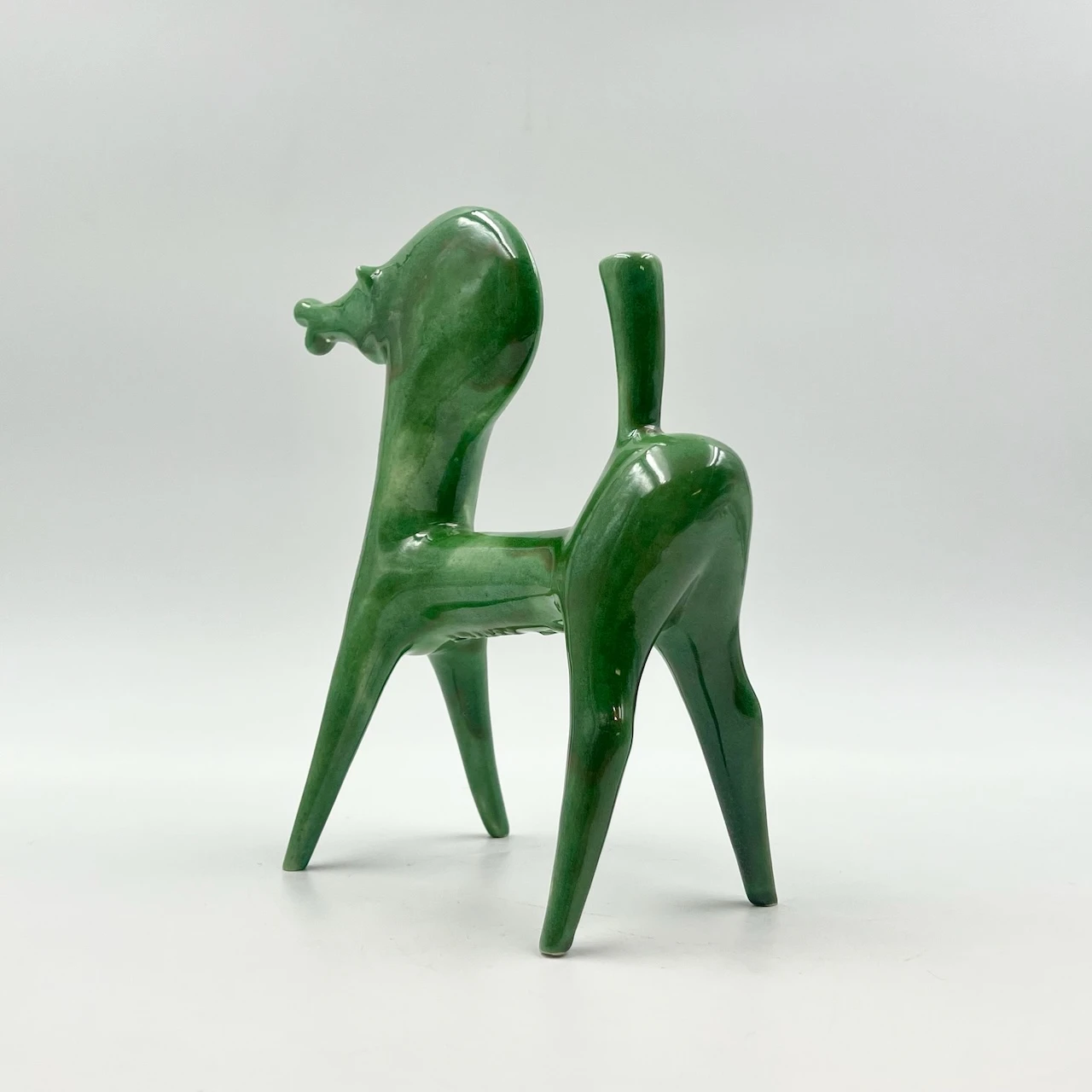 Rare 70s Roberto Rigon Green Ceramic Horse Figurine - Vintage - Image 5