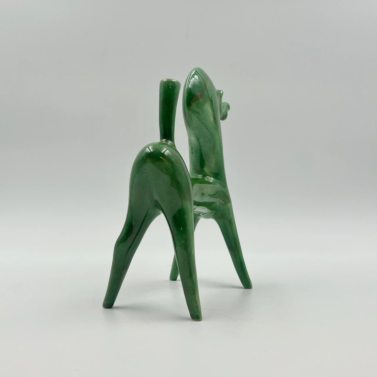 Rare 70s Roberto Rigon Green Ceramic Horse Figurine - Vintage - Image 6