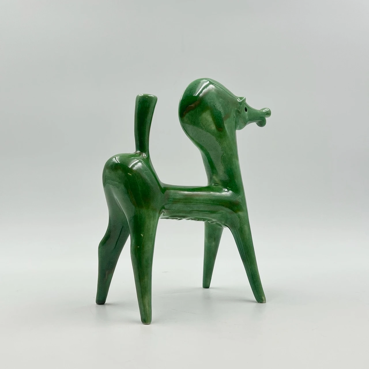 Rare 70s Roberto Rigon Green Ceramic Horse Figurine - Vintage - Image 7