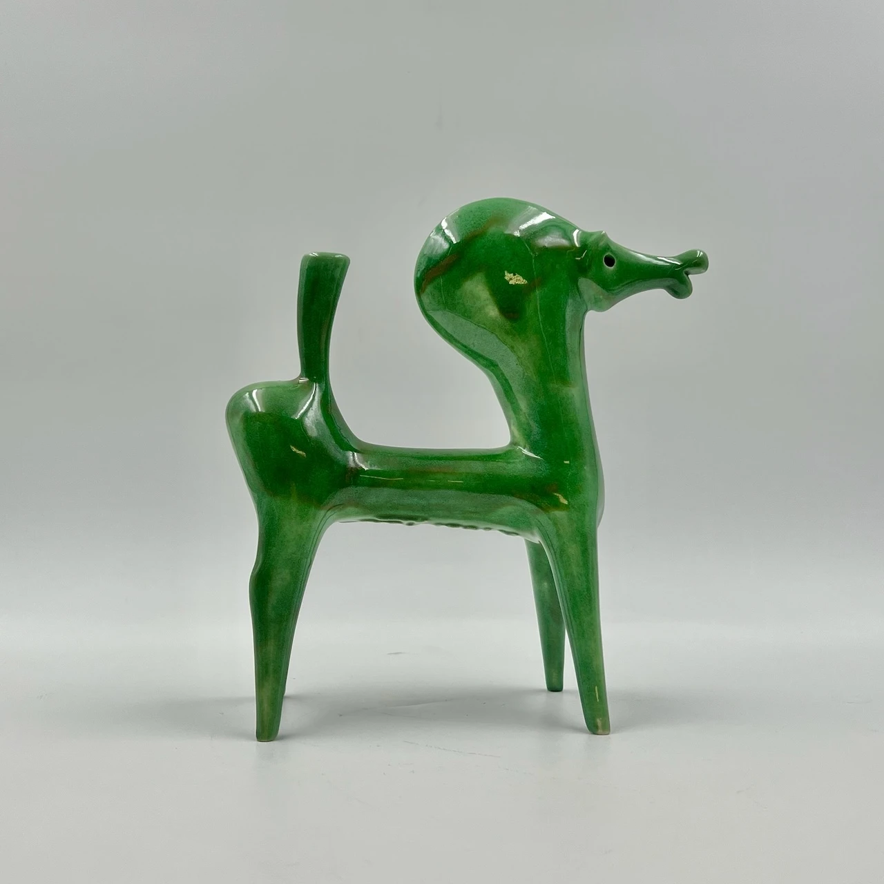 Rare 70s Roberto Rigon Green Ceramic Horse Figurine - Vintage - Image 8