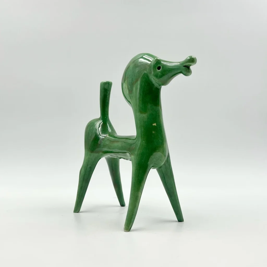 Rare 70s Roberto Rigon Green Ceramic Horse Figurine - Vintage - Image 16