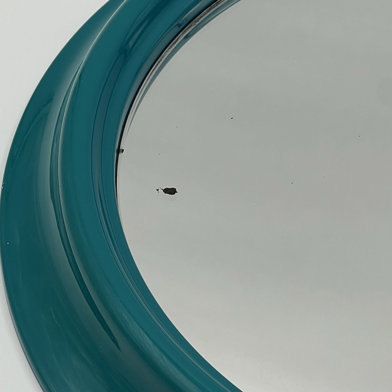 Vintage Italian Wall Mirror in Turquoise Blue 1970s - Image 6