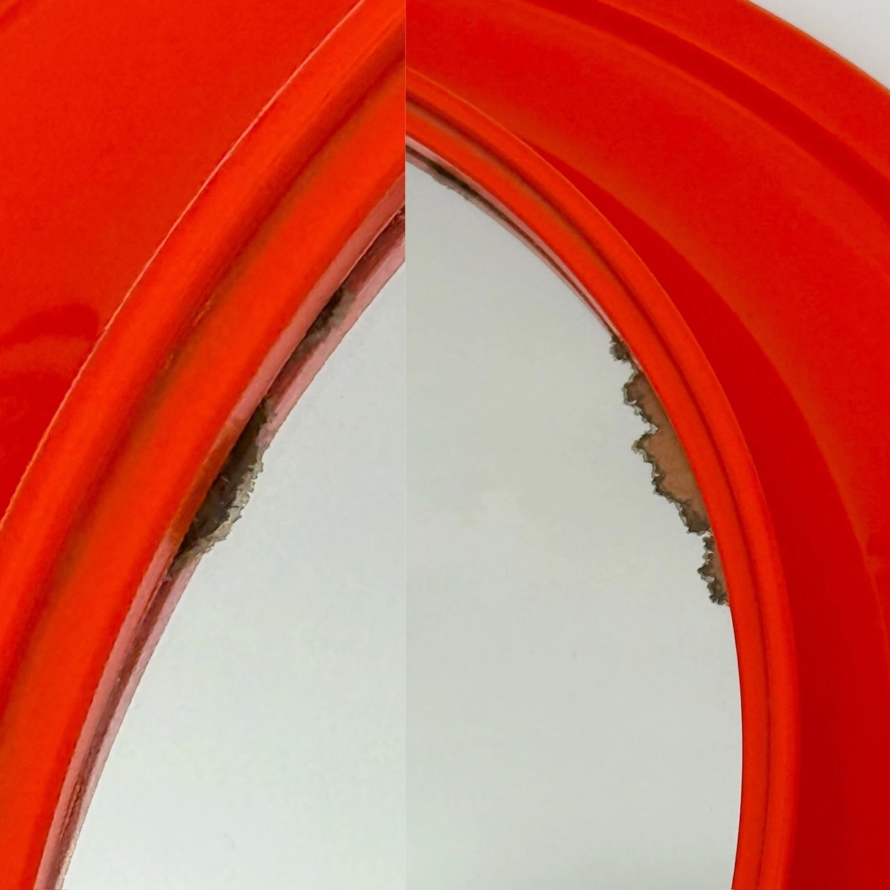 Space Age Mirror by Kastilia 70s Orange Design Classic - Image 2