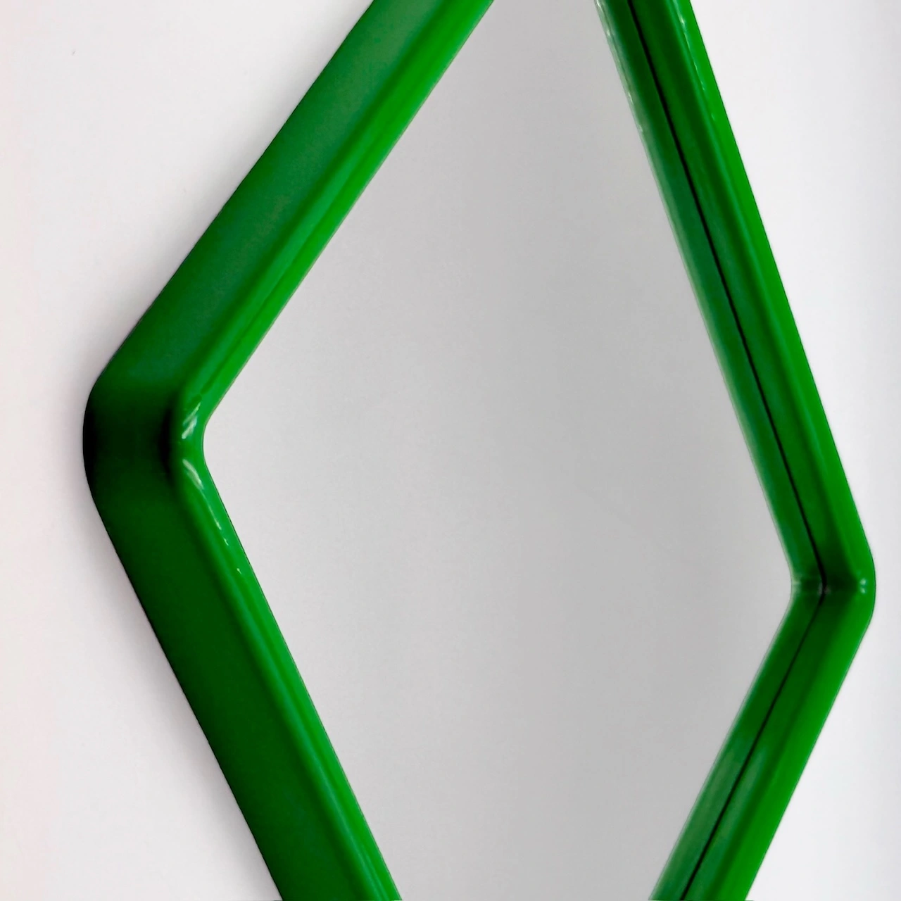 Space Age Mirror in Vibrant Green by Gedy 1970s - Image 10