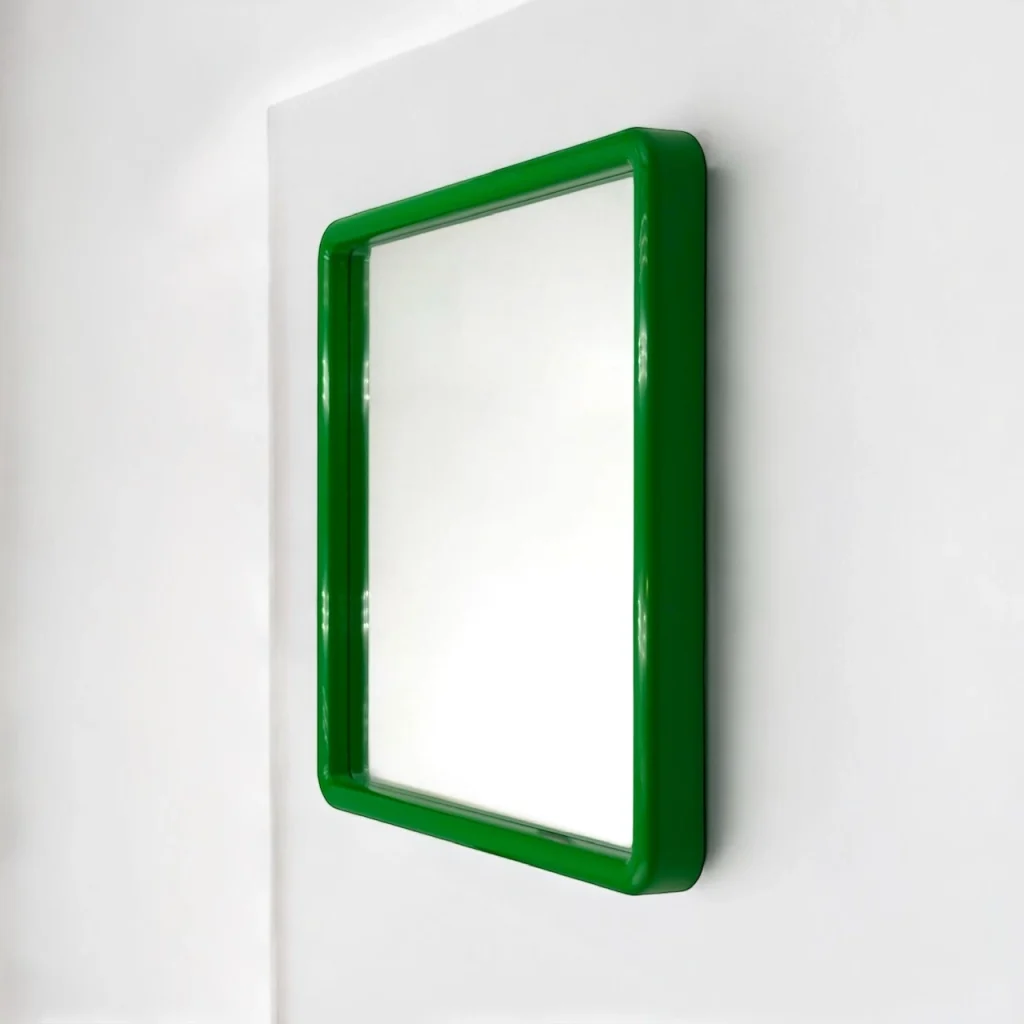 Space Age Mirror in Vibrant Green by Gedy 1970s - Image 11