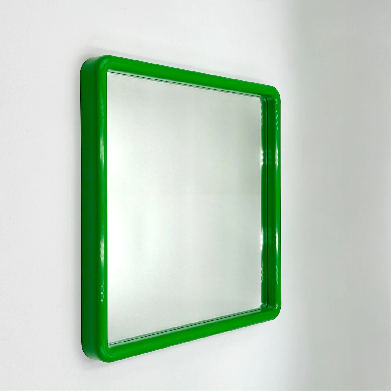 Space Age Mirror in Vibrant Green by Gedy 1970s - Image 6