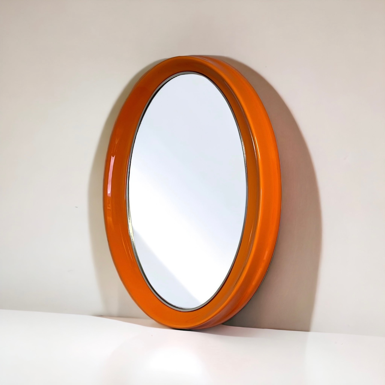 Space Age Orange Oval Mirror SALC Cantu 70s - Image 10