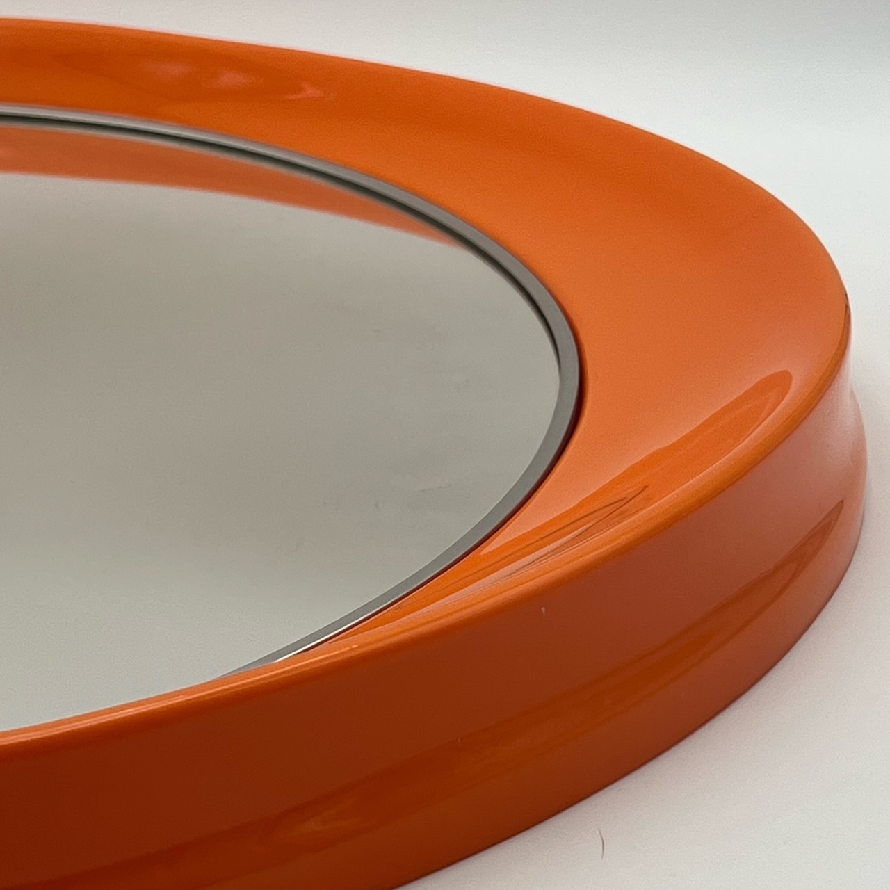 Space Age Orange Oval Mirror SALC Cantu 70s - Image 3