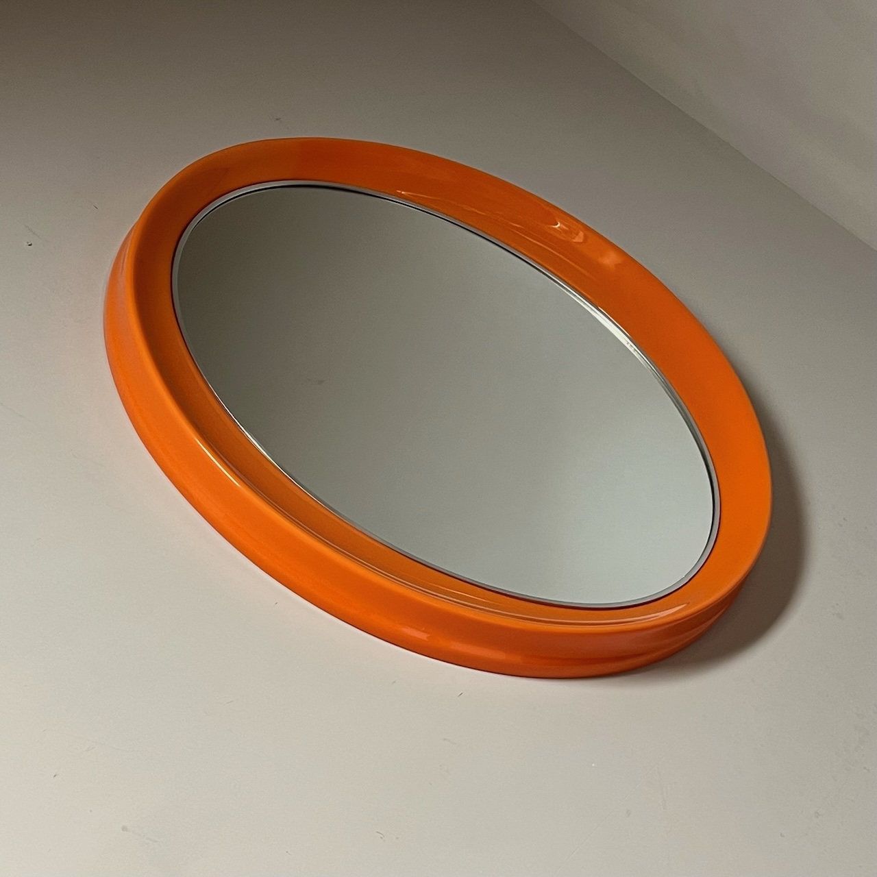 Space Age Orange Oval Mirror SALC Cantu 70s - Image 7