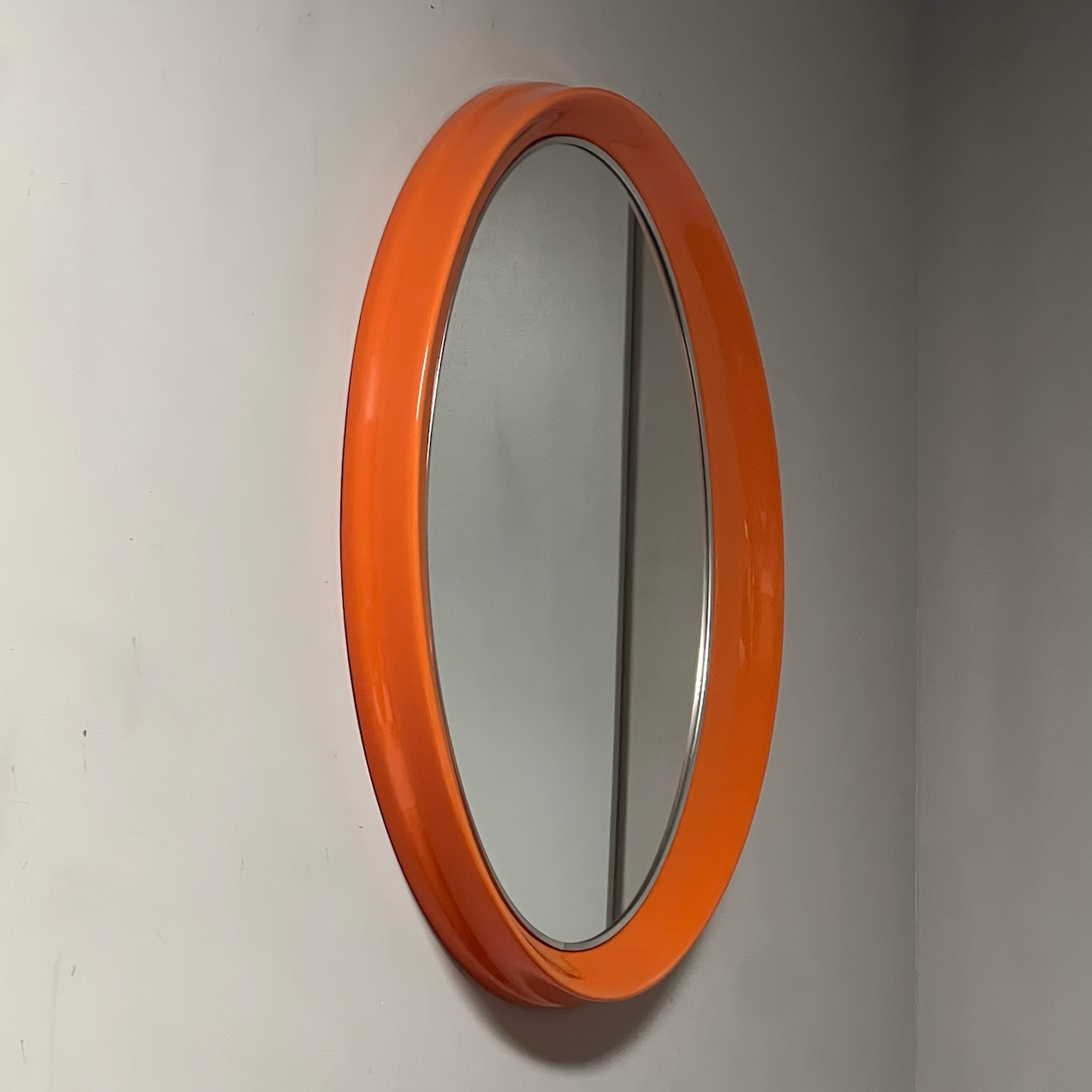 Space Age Orange Oval Mirror SALC Cantu 70s - Image 8