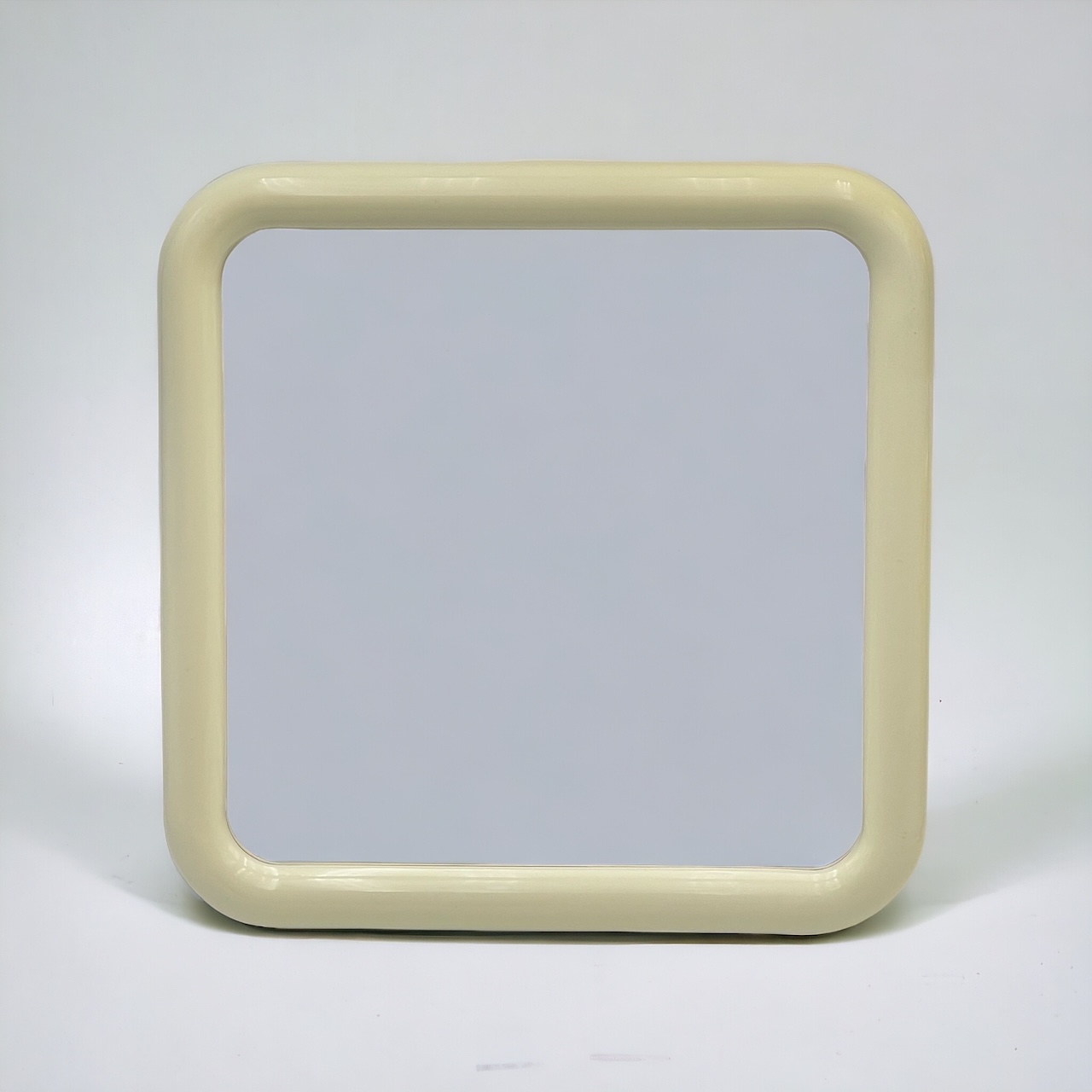 Space Age Square Wall Mirror in Beige 1970s - Image 7