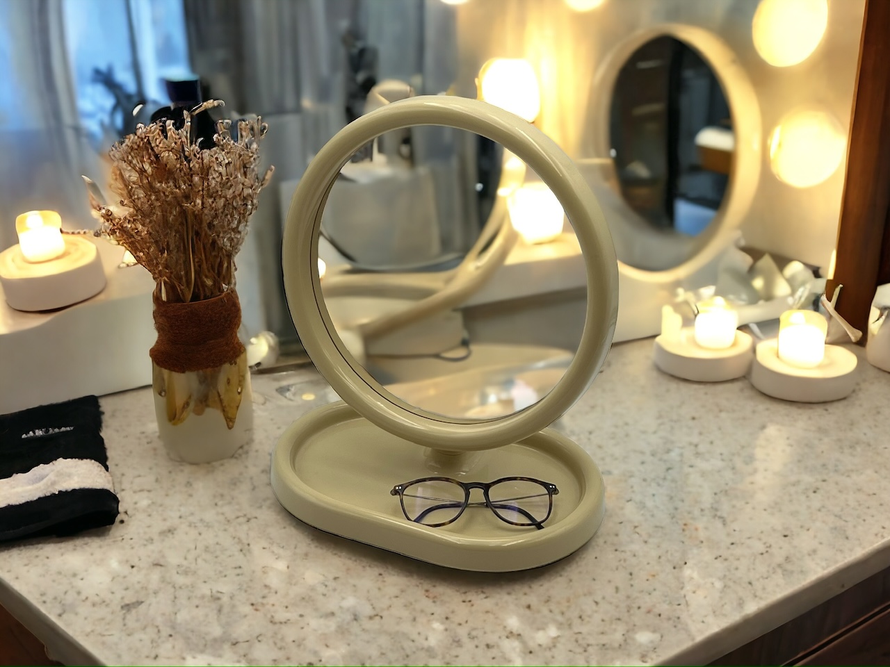 Space Age Table Mirror Olaf Von Bohr Gedy 70s - Image 8