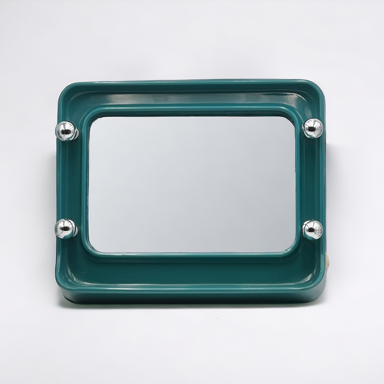 Space Age Turquoise Wall Mirror with Lights 70s - Image 10