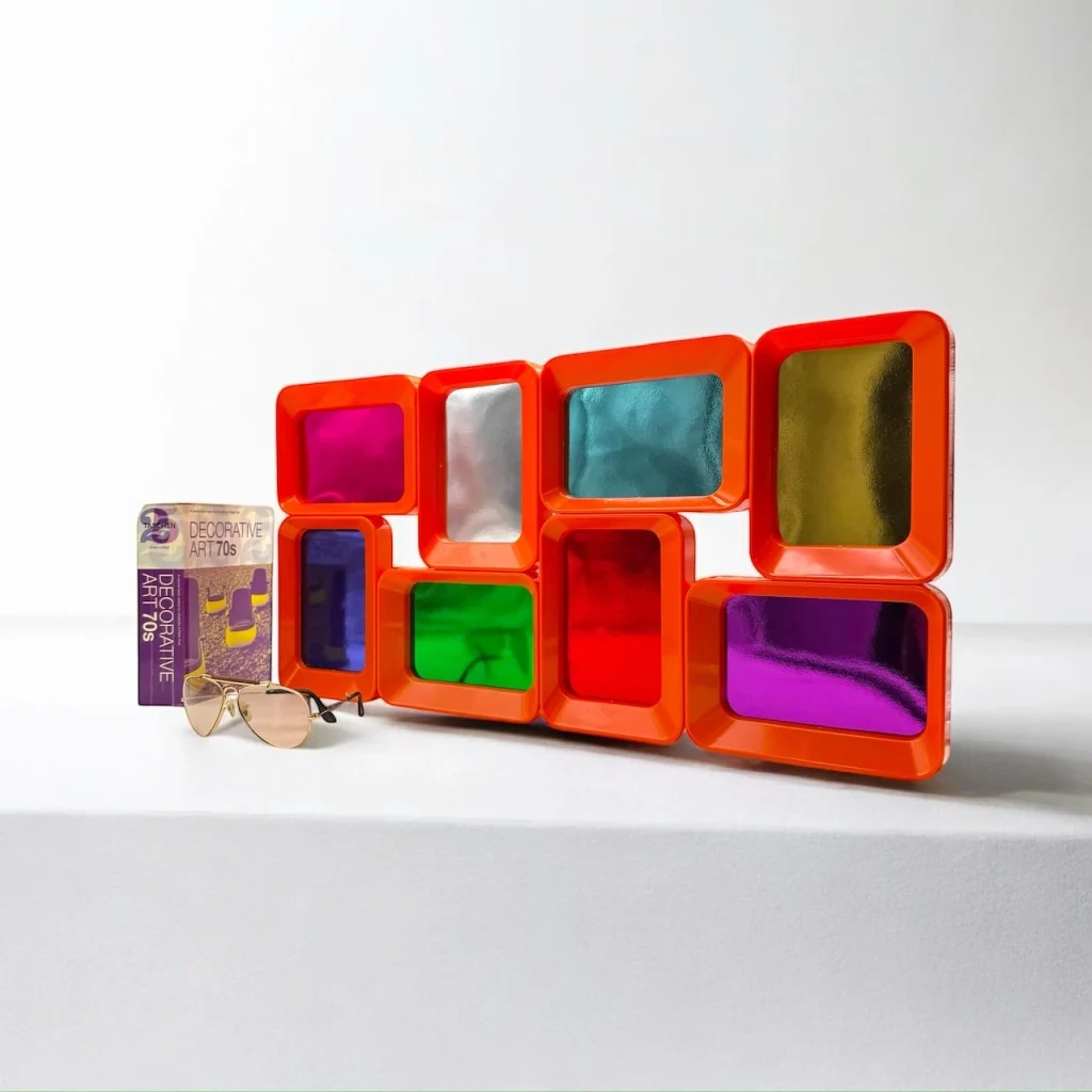 Vibrant 70s Photo Frame Orange Pop Art Wall Treasure - Image 2