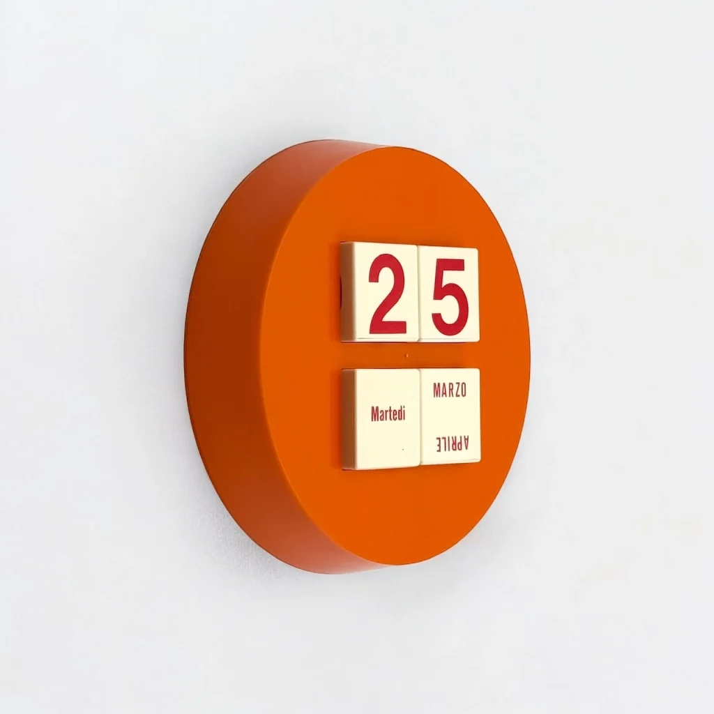 Vintage 1970s Space Age Calendar – Iconic Italian Design in Orange - Image 11