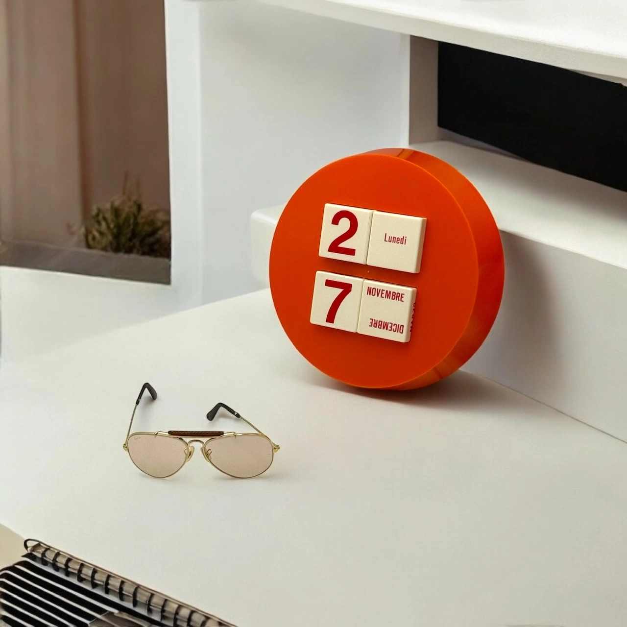 Vintage 1970s Space Age Calendar – Iconic Italian Design in Orange - Image 6