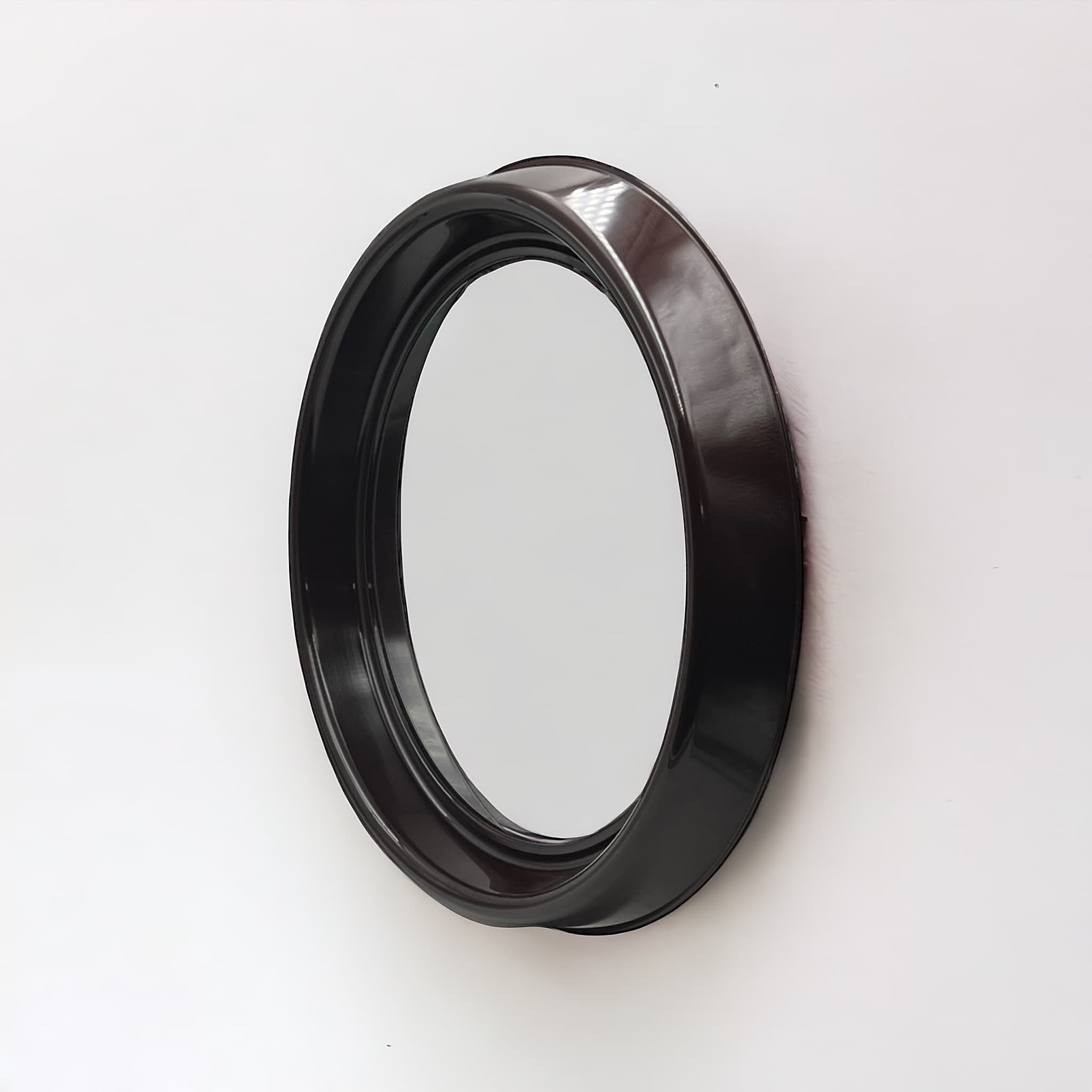 Rare Chocolate Brown Vintage 70s Mirror by Dal Vera Italy - Image 5