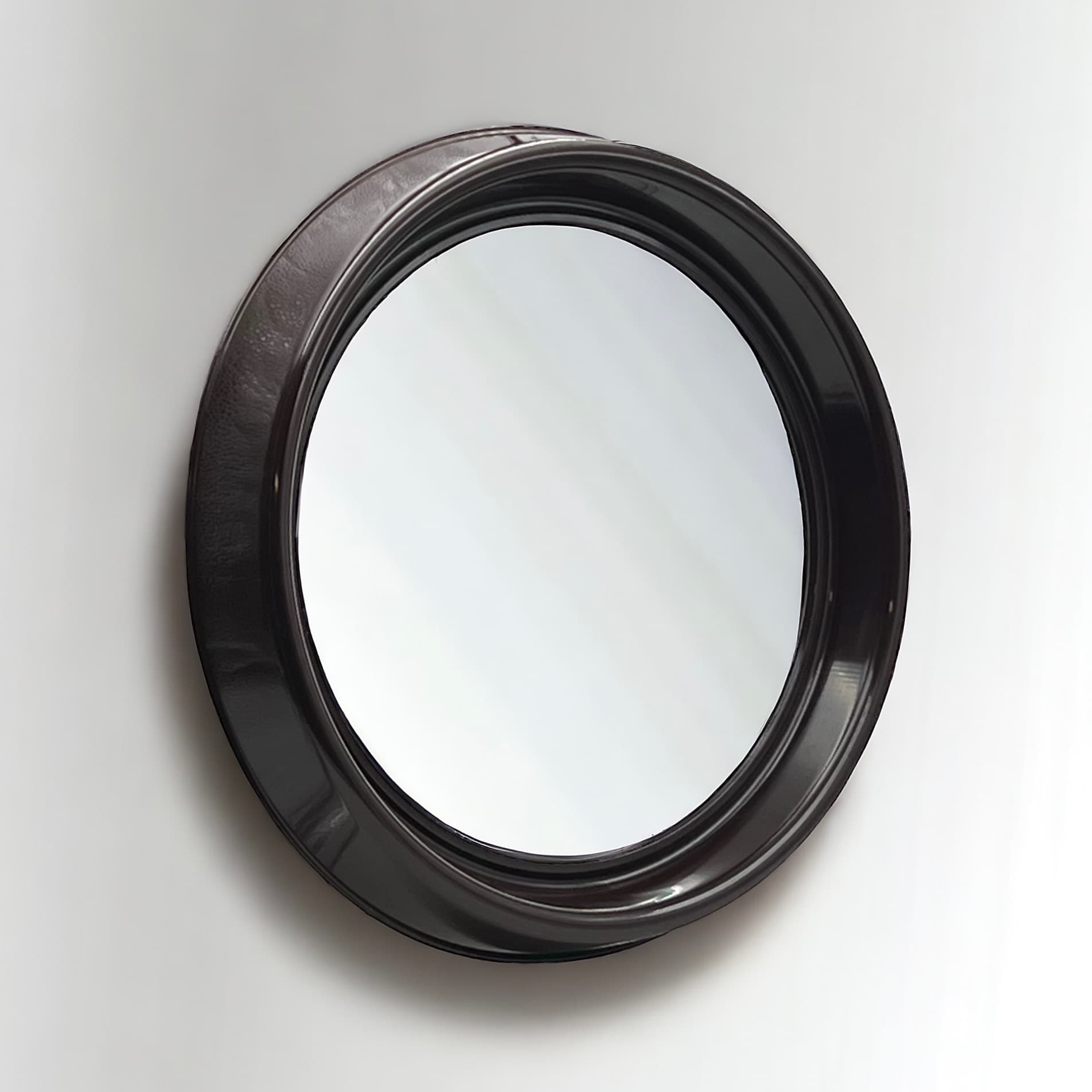 Rare Chocolate Brown Vintage 70s Mirror by Dal Vera Italy - Image 8