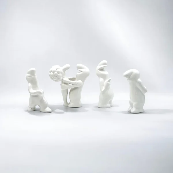 Vintage Ceramic Figurines Osvaldo Cavandoli La Linea 1960s