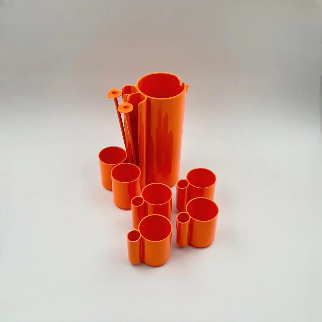 Vintage Drinking Set Orangeade JP Vitrac 70s - Image 11