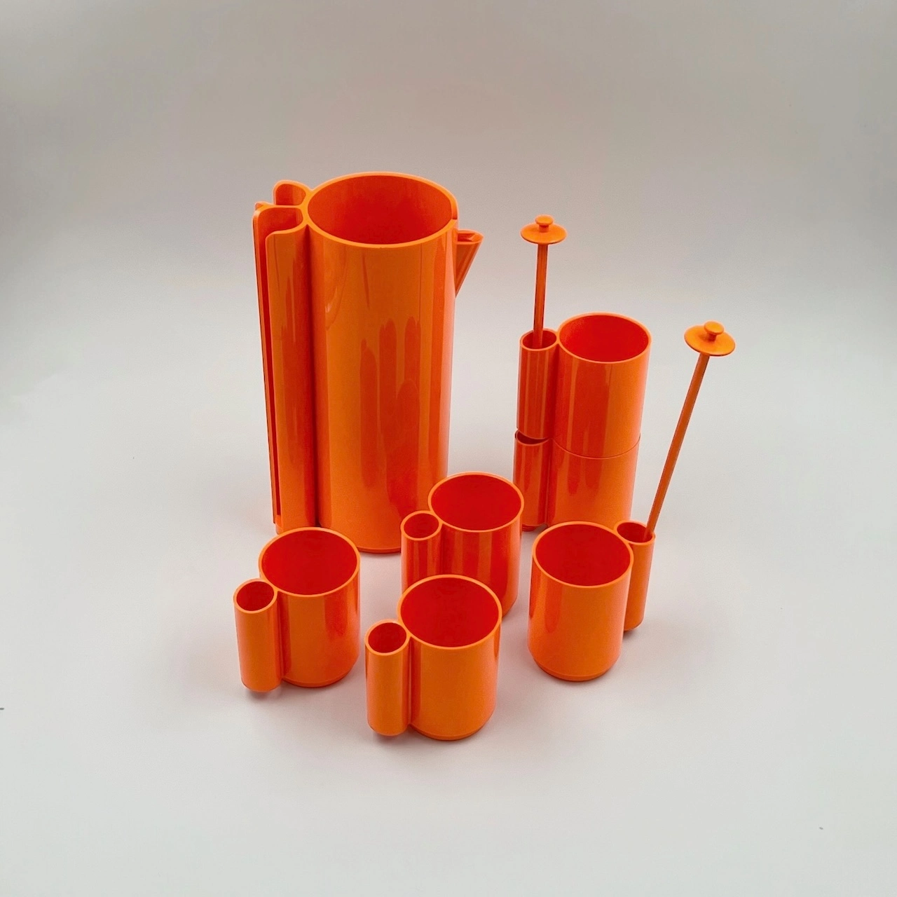 Vintage Drinking Set Orangeade JP Vitrac 70s - Image 4